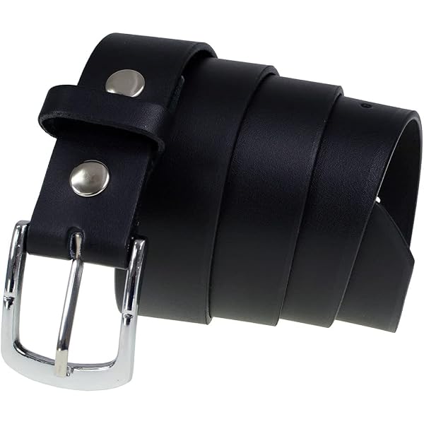 Cinturón De Cuero De Búfalo Liso Negro 1.25" - Hecho A Mano En Canadá Por Zelikovitz