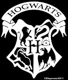 UR Impressions Hogwarts Crest Decal Vinyl Sticker Graphics for Car Truck SUV Van Wall Window Laptop|White|6.6 X 5.5 Inch|URI135