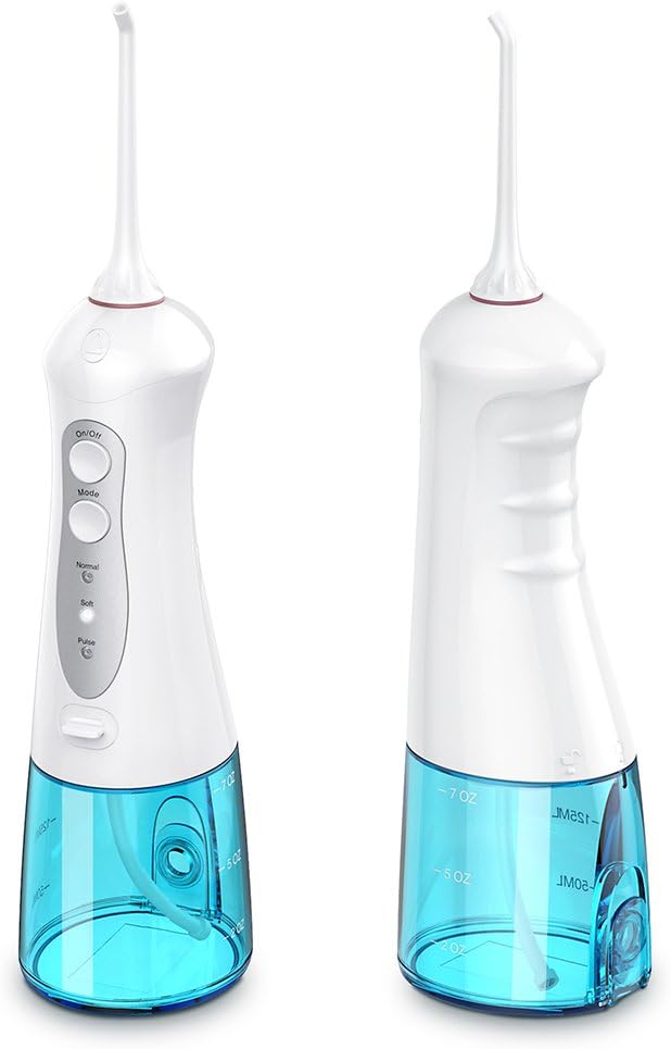 Oral Irrigator,FDA Electronic Water Dental Flosser Rechargeable Waterproof Dental Cleaner with Collapsible Design for Home and Travel Water Tank