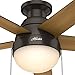 Hunter 59268 Anslee Indoor Low Profile Ceiling Fan with LED Light and Pull Chain Control, 46