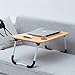 ZHU CHUANG Multifunctional Bamboo Lap Desk Breakfast Serving Bed Tray Sofa Tray with Foldable Legs Natural Color (Simple(Bamboo & Metal))thumb 4