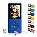 16GB MP3 Music Player 1.8 Inch Screen 70h Lossless Sound, Support up to 128GB Memory Card Blue
