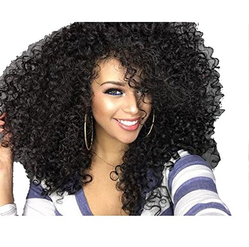 Afro Women Cosplay Wig Girls Middle Long Big Wave Hair Celebrity Wigs Black Curls