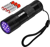 Handheld Super Bright UV 12 LED Flashlight - Stain Detection - Currency Detection - 3 AAA Batteries Included - by Utopia Home