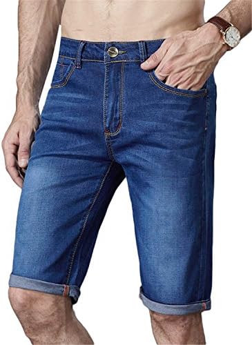 fdsf1441 Fashion Men's Jeans Shorts Plus Size Stretch Thin Jeans Short for Men Summer Pants Size 33 35 36 38 40 42 44 46 Jean