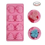 WXBOOM 1pcs Christmas Themed Kitchen Mold Silicone Molds Soap Molds DIY Cake Cookie Biscuit Muffin Moulds Gift Decoration