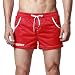 DESMIIT Men's Mesh Pocket Short Red US Large Asia XXL Waist:36"-38"