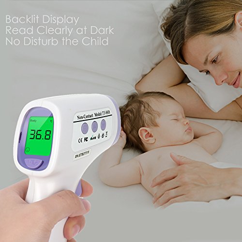 Baby Forehead Thermometer, YEVITA Digital Infrared Baby Food Thermometer Gun, Medical Grade Temporal Electronic No Touch for Kids Children Toddlers Adults, 0.5s Fast Read, FDA Approved