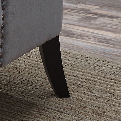 Traditional Contemporary Tufted Nailhead Trim Classic Wingback Accent Chair with Arms, Gray - Thumbnail 5