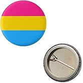 Pansexual Pan Pride Flag Pin 1” Round Circle Shape Metal Button Pin Badge Pinback 1 inch Pin 25 mm 2.5 cm