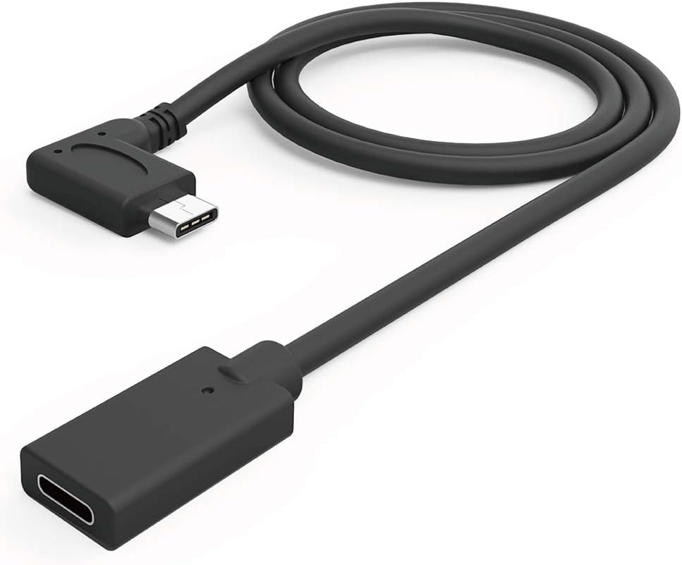 [3.3ft/100cm] USBC Extension Cable, TUSITA Right & Left Angled 90