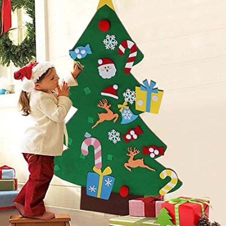 Wodeni Diy Albero Di Natale In Feltro Decorazione Da Parete Per Bambini