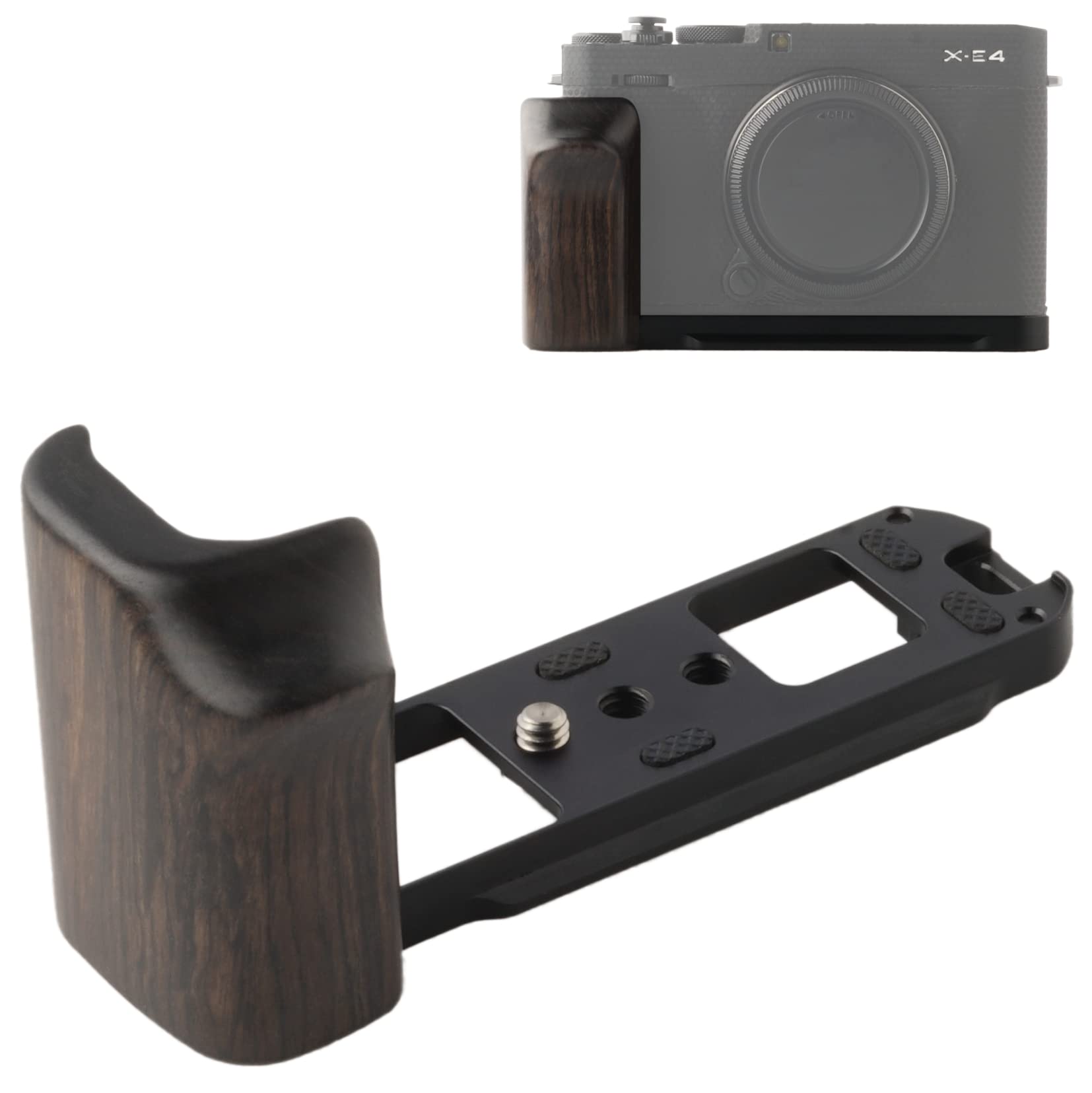 WEPOTO X-E4 Handgrip L-Shape Grip with Quick Release Plate for Arca,Wood Side Handle,Compatible with Fujifilm X-E4 Camera GP-XE4-B