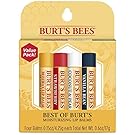 Burt's Bees 100% Natural Moisturizing Lip Balm, Multipack - Original Beeswax, Strawberry, Coconut & Pear and Vanilla Bean with Beeswax & Fruit Extracts - 4 Tubes