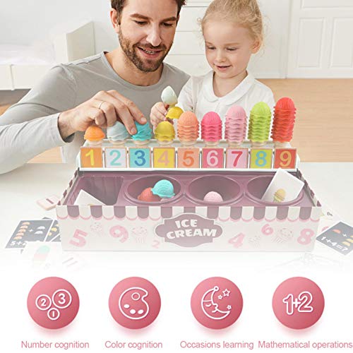 Kinder Eisständer Spielzeug, Eisspielzeug Set, Früherziehung Lernspielzeug Für Jungen Mädchen, Eisständer Zubehör Für… – Bild 2