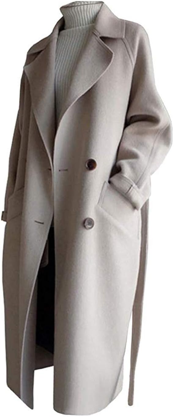 Amazon 気質満点 レディース エレガント 着痩せ ロング チェスターコート ホワイト L コート ジャケット 通販