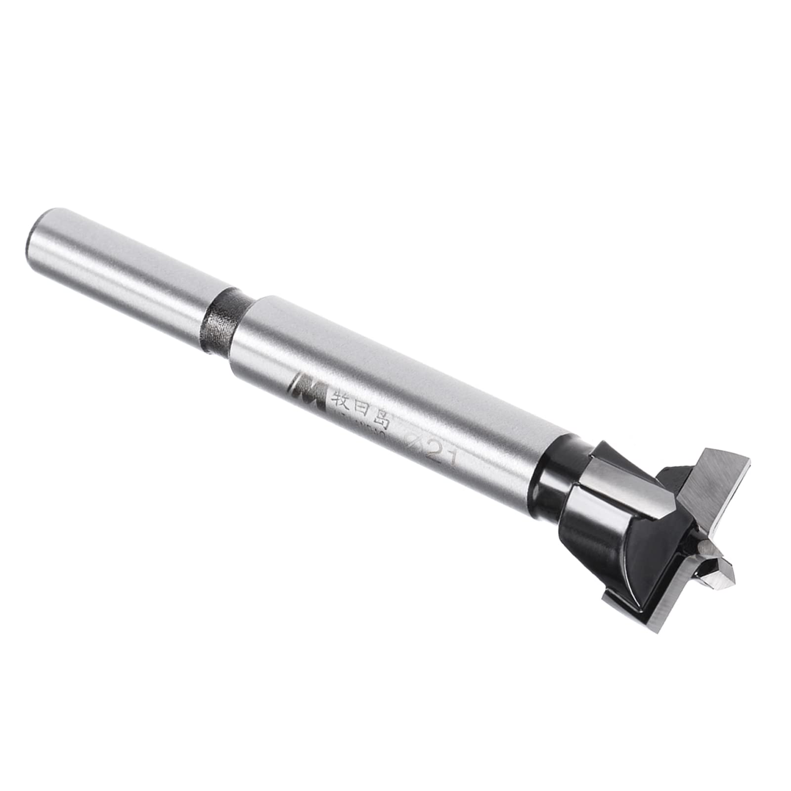 Kozelo Forstner Drill Bit - [21mm] Tungsten Carbide Auger Opener for Wood Furniture Hinge Woodworking Use, Round Shank, Black