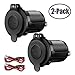 Cigarette Lighter And USB Charger Socket Car Marine Motorcycle ATV RV Lighter Socket Power Outlet Socket Receptacle 12V Waterproof Plug 2 Pack By ZHSMS