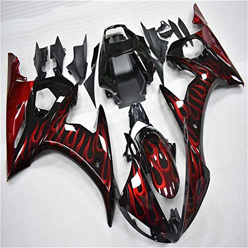 NT FAIRING Red Flames Injection Mold Fairing Fit for Yamaha YZF 2003-2005 R6 & 2006-2009 R6S New Painted Kit ABS Plastic Motorcycle Bodywork Aftermarket