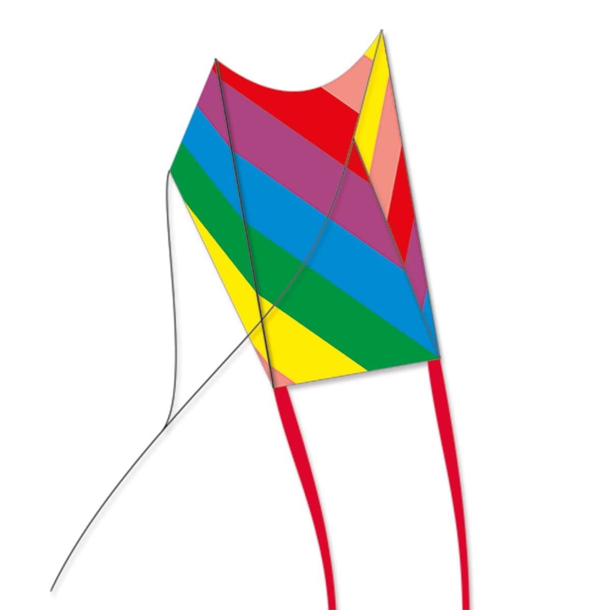 CIM Single line kite - Mini Sled CLASSIC - Kite for children from 3 years onwards - 12.5x15.5 inch - incl. kite line and kite tails