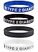 Max Petals TYPE 2 DIABETIC Medical Alert ID Silicone Bracelet Wristbands 4 Pack (Adult - 8 inches)