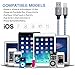 ANTAOLE iPhone Charger, 3PACK 6Feet Nylon Braided Charging Cable Cord Lightning to USB Cable Charger for iPhone X / 8 / 7 / 6 / 6s / plus / 5c / 5s / SE, iPod, iPad, IOS11 and More (Silver White)