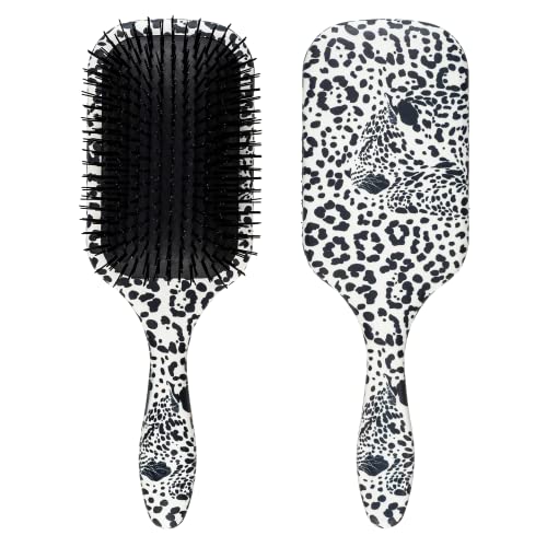 Denman Ultra Detangler Paddle Hairbrush, Best for Long Hair, Wigs and Extensions for Tug Free Detangling - (Hidden Leopard) D90L