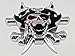 3D Custom Chrome Pirate Crossbone Skull Cross Knives Evil Emblem Badge Sticker Decal Car Motorcycle Truck