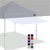 Eurmax USA 10ft Pop Up Canopy Awning,120"x36"Extended Sunshade Tarp with 30 SqFt Extra Shade,Commercial Grade Removable Replacement Tent Awning ONLY Fits 10x10 Canopy Tent with Square Leg,White
