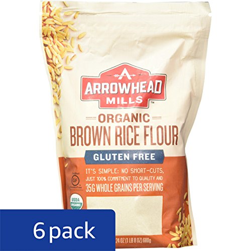 Arrowhead Mills Organic Gluten-Free Brown Rice Flour, 24 oz. (Pack of 6)