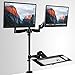 Mount-It! Sit-Stand Desk Mount Workstation, Height Adjustable Standing Desk, Ergonomic, Dual Monitor and Keyboard Mount, 22, 23, 24, 27 Inch Monitors, Gas Spring Arm, C Clamp Base, Black (MI-7922)