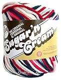* NEW in 2014 * Lily Sugar 'n Cream Limited Edition Ombre 100% Cotton Yarn ~ NAUTICAL OMBRE (RED, WHITE & BLUE) ~ 2 oz. / 56.7 g.