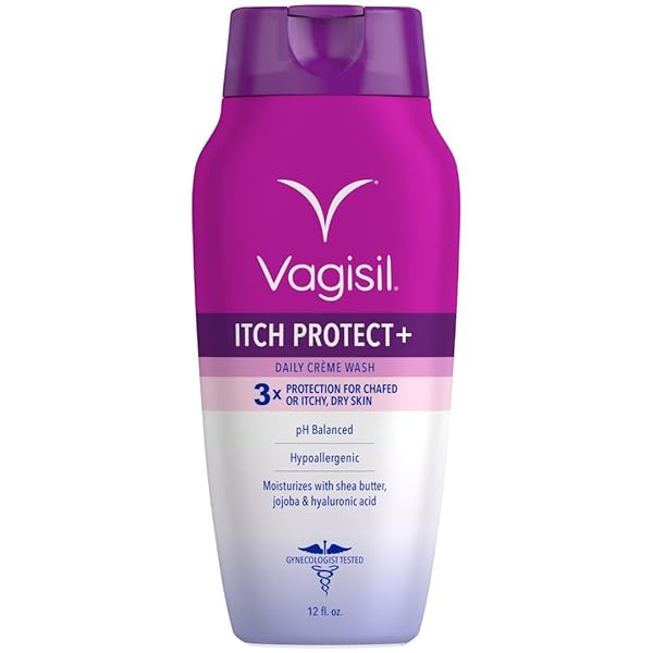 VAGISIL FEMININE WASH FOR INTIMATE AREA HYGIENE AND ITCHY, DRY SKIN, ITCH PROTECT+ CRÈME WASH, PH BALANCED AND GYNECOLOGIST TESTED, 12OZ (PACK OF 1)