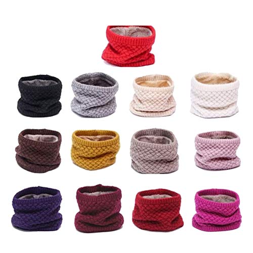 mogen886 Trenton Winter Infinity Scarf Neck Warmer for Men Women Soft Fleece Lined Thick Knit Circle Scarf Windproof Black - Thumbnail 3