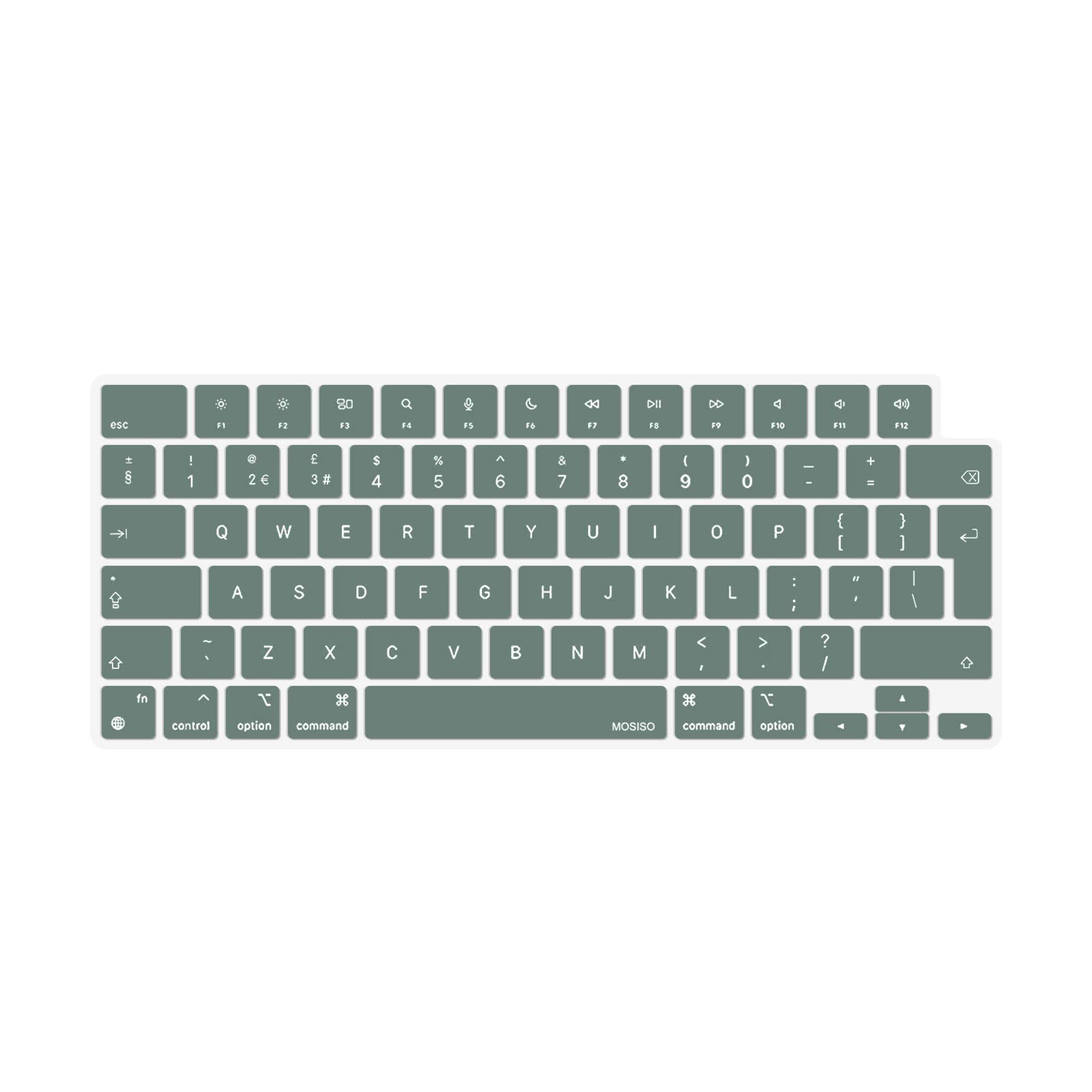 MOSISO Keyboard Cover Skin Compatible with MacBook Air 13.6 M3 A3113 M2 A2681 2025-2022, for MacBook Air 15 2025-2023, for Mac Pro 14/16 inch M4 M3 M2 M1 2021-2025, EU Layout, Midnight Green