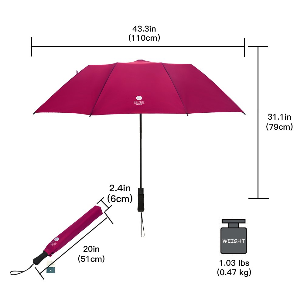 EEZEE Oversize Windproof 2-fold Strong Durable Compact Travel Golf Umbrella