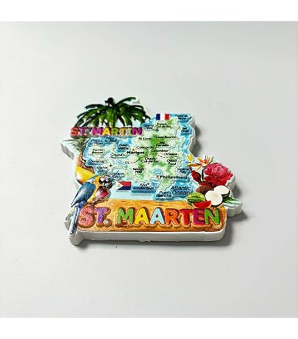 Magnete Frigo Souvenir St. Martin / St. Maarten | Bandiera Caraibi Per Collezionisti 2,5 Pollici