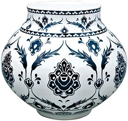 eWorldPartner Leafy Vase Hand Made White Opal Glass Decorated with Hand Workmanship