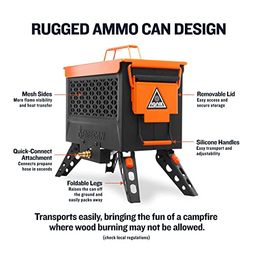 Ignik FireCan Portable Propane Fire Pit with Hose and Adjustable