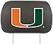 FANMATS 12581 Miami Hurricanes Embroidered Head Rest Cover Set - 2 Pieces