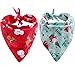 KZHAREEN 2 Pack Christmas Dog Bandana Reversible Triangle Bibs Scarf Accessories for Dogs Cats Pets Animals