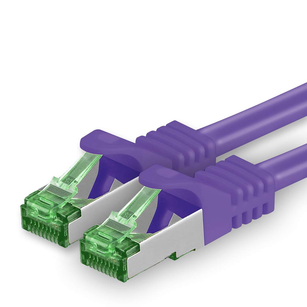 1aTTack.de 7.5 M Cat.7 Network Cable 1 Piece Cat7 Patch Cable Lan Cable Ethernet RJ45 10 Gbit/s (All Internet Speeds) Purple 7.5 Meters