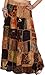 Exotic India Women's Long Print Skirt From Gujarat with Patch Work