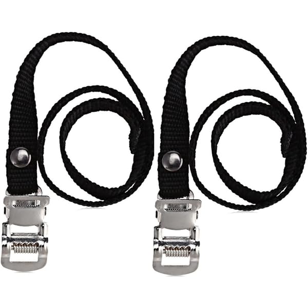 WOONEKY 2 Pièces Sangles De Pied Nylon Ajustables Pour Rameur Et Vélo Stationnaire - Accessoires Fitness Robustes