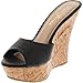 Fashion Focus Womens Ardo-42 Popular Wedge Sandal,Black,8.5