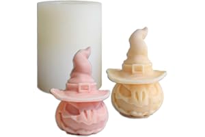 Tone Fun Pumpkin Head with Wizard Hat Shape Candle Silicone Molds for Making Candle, Resin, Aromatherapy Candles, Handmade Wax Soap, Home Decor, Craft