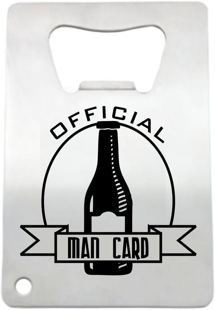 Man Card Bottle Opener by LazerDesigns - Credit Card Size Heavy Duty Stainless Steel Flat Bottle Opener - Laser Engraved Man Card Perfect Gift for Men