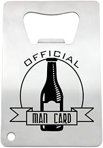 Man Card Bottle Opener by LazerDesigns - Credit Card Size Heavy Duty Stainless Steel Flat Bottle Opener - Laser Engraved Man Card Perfect Gift for Men