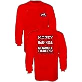 Georgia Men's Red 2-Sided Tickets College Long Sleeve T Shirt