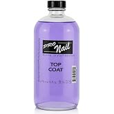 PRONAIL Nail Polish Top Coat, Quick Dry High Gloss, Bulk, 16 Oz | Chip resistant clear sealant for natural and artificial nails. Non sticky salon backbar refill bottle.